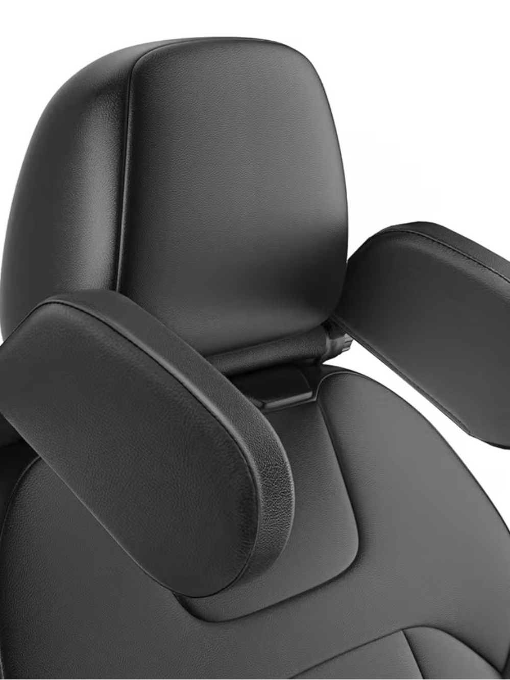 Black Leather Adjustable Car Headrest